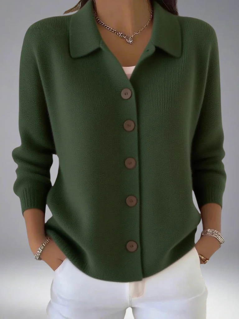 Frances™ Cozy Lapel Knit Cardigan