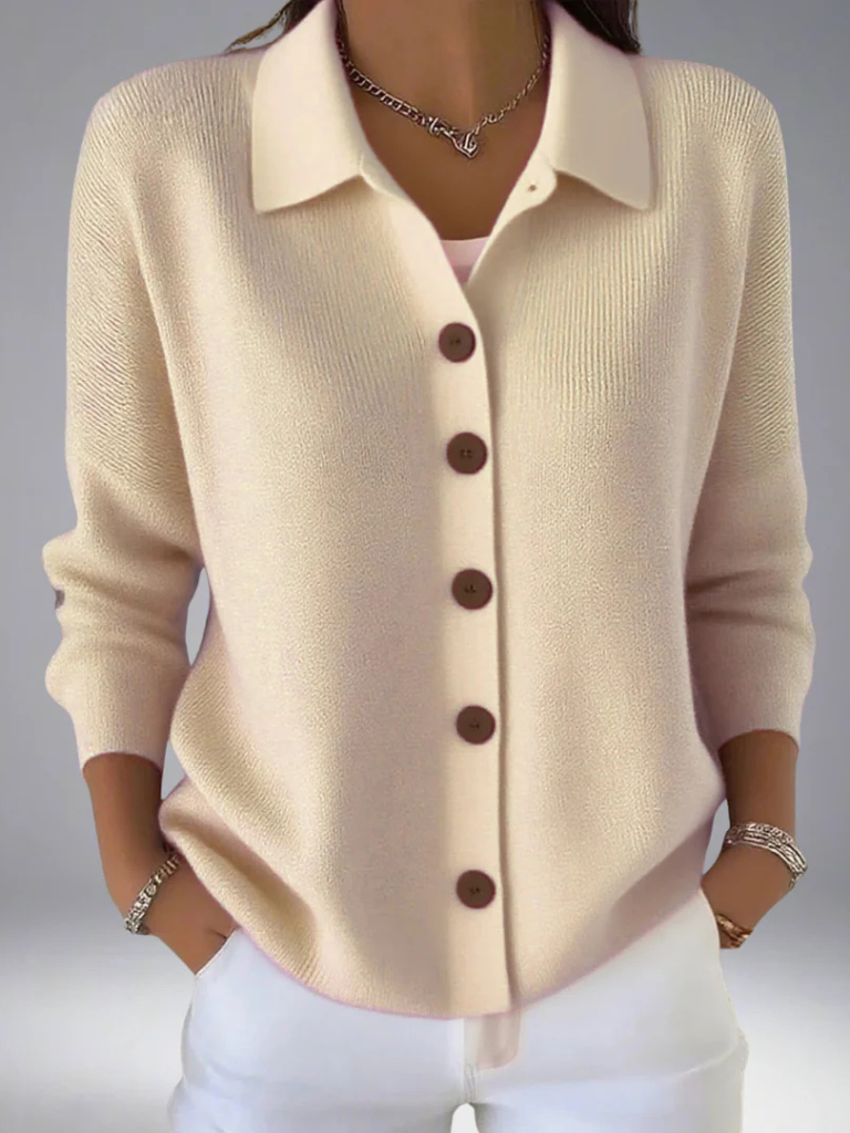 Frances™ Cozy Lapel Knit Cardigan