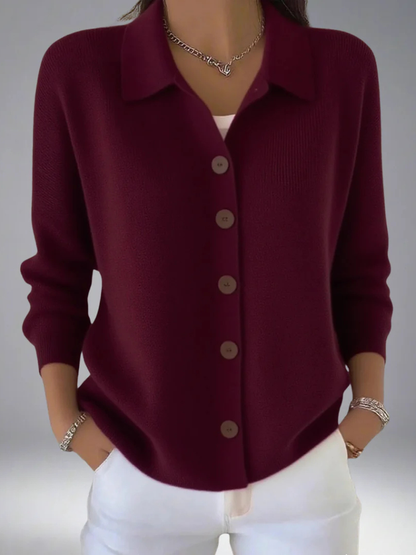 Frances™ Cozy Lapel Knit Cardigan
