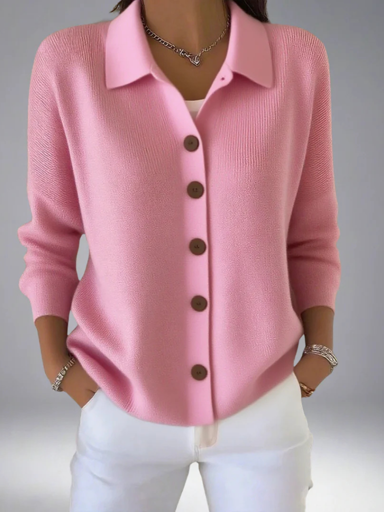 Frances™ Cozy Lapel Knit Cardigan