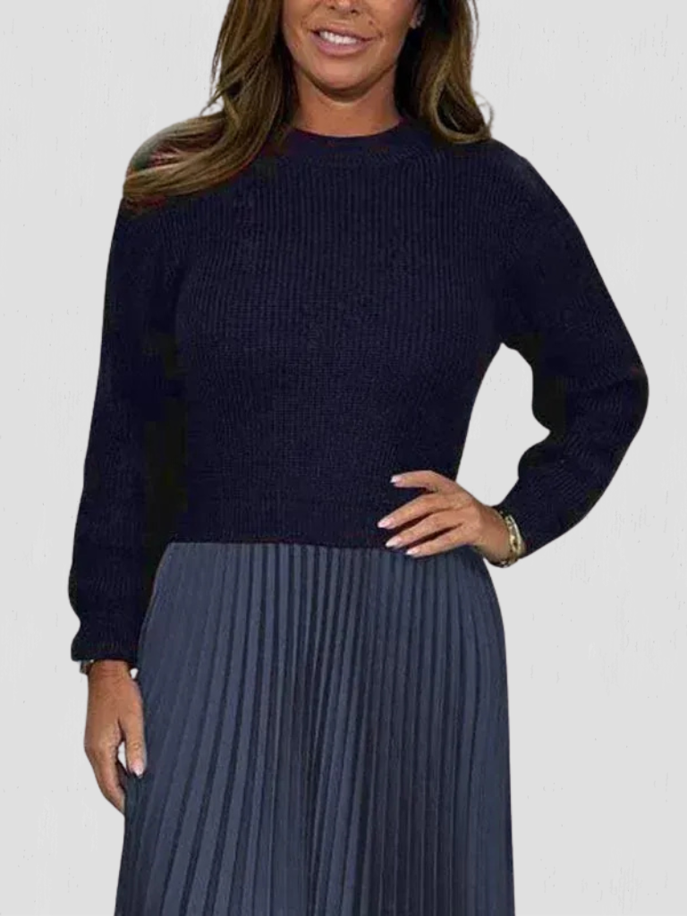 Arden™ Knit & Pleat Midi Dress