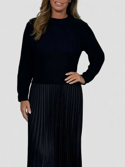 Arden™ Knit & Pleat Midi Dress
