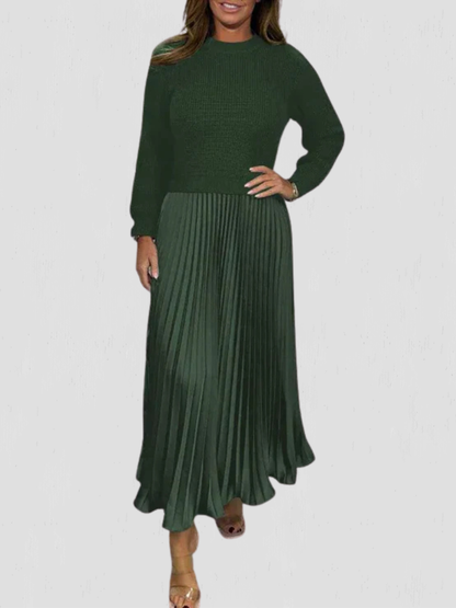 Arden™ Knit & Pleat Midi Dress
