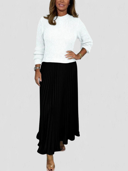 Arden™ Knit & Pleat Midi Dress