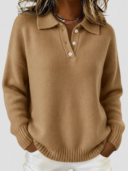 Helen™ Cozy Collared Knit Pullover