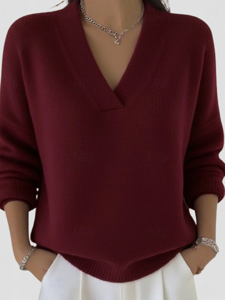 Deborah™ Cozy V-Neck Knit Sweater