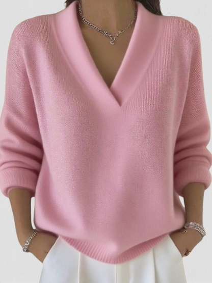 Deborah™ Cozy V-Neck Knit Sweater