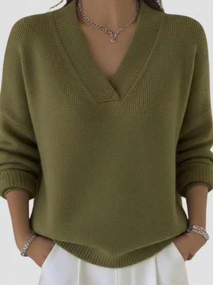Deborah™ Cozy V-Neck Knit Sweater