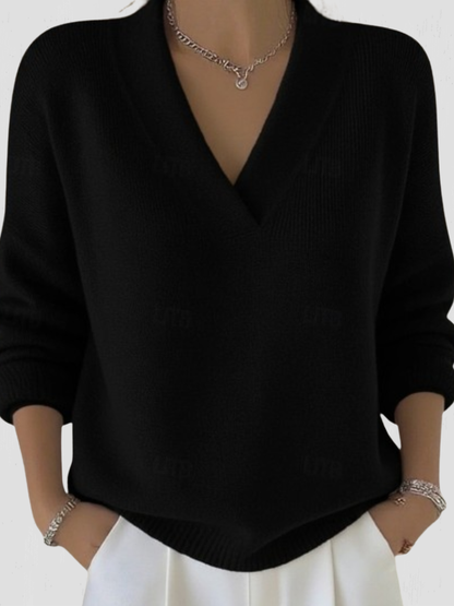 Deborah™ Cozy V-Neck Knit Sweater