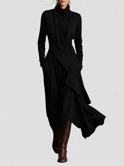 Isolde™ Cascade Turtleneck Dress