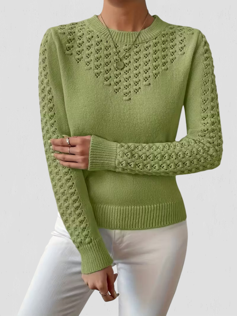 Eleanor™ Cozy Lace-Detail Knit Sweater