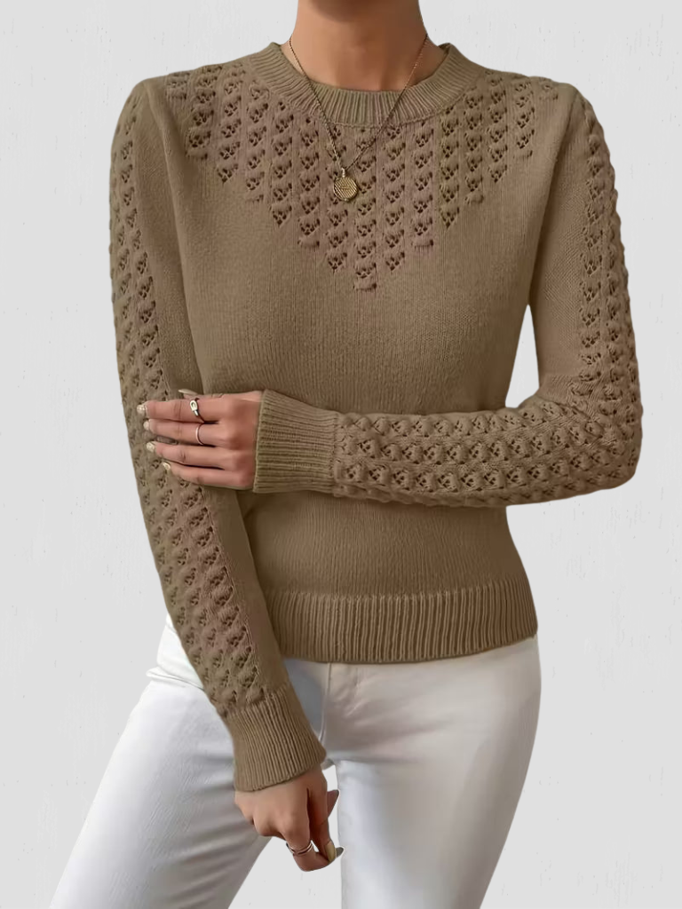 Eleanor™ Cozy Lace-Detail Knit Sweater