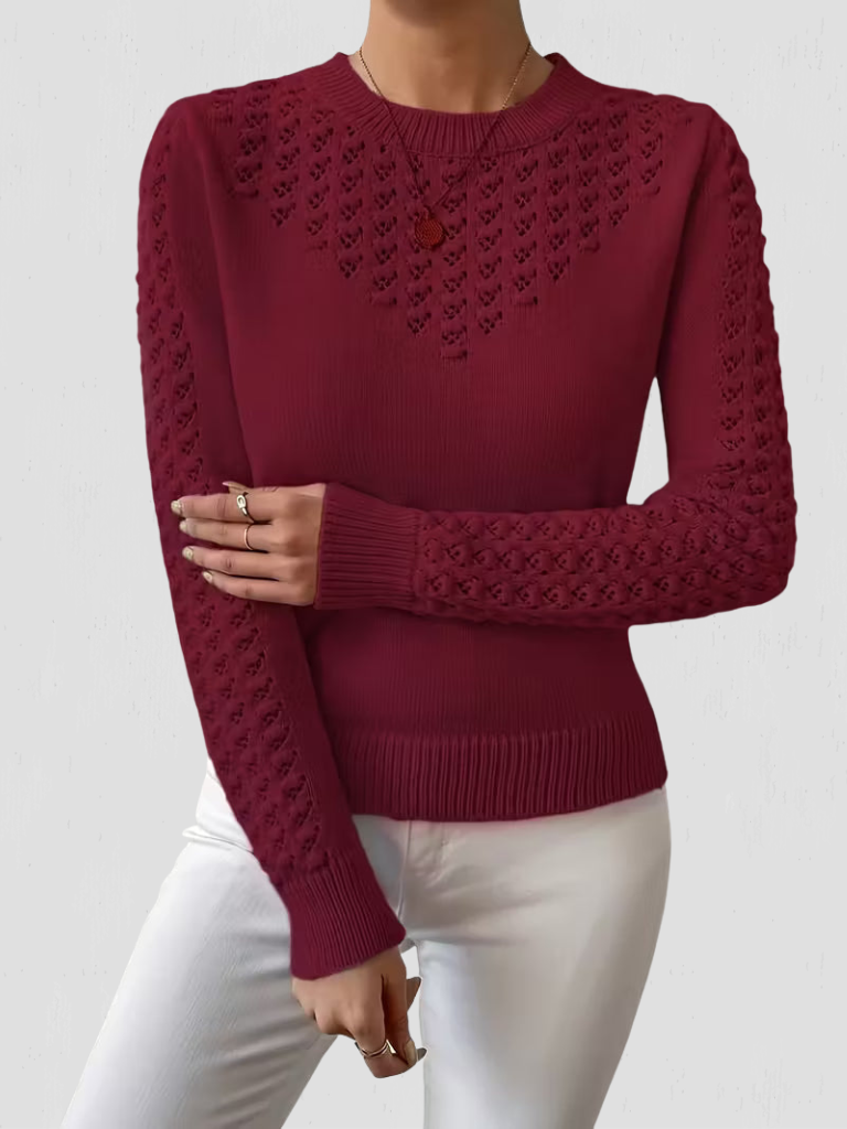 Eleanor™ Cozy Lace-Detail Knit Sweater