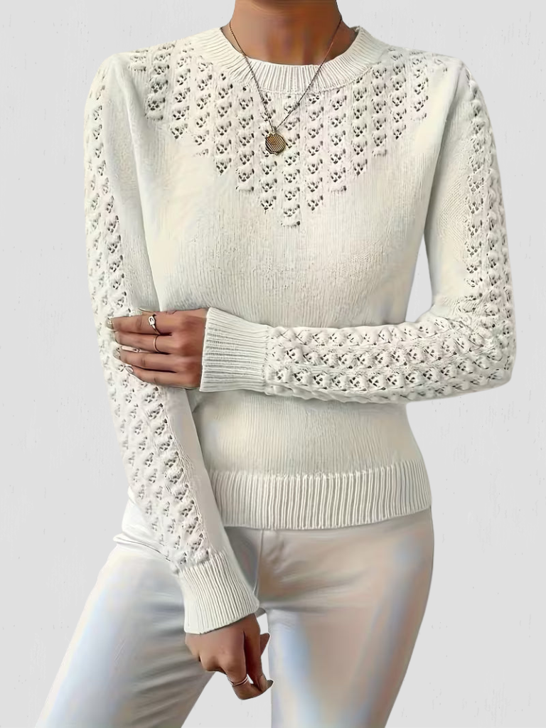 Eleanor™ Cozy Lace-Detail Knit Sweater