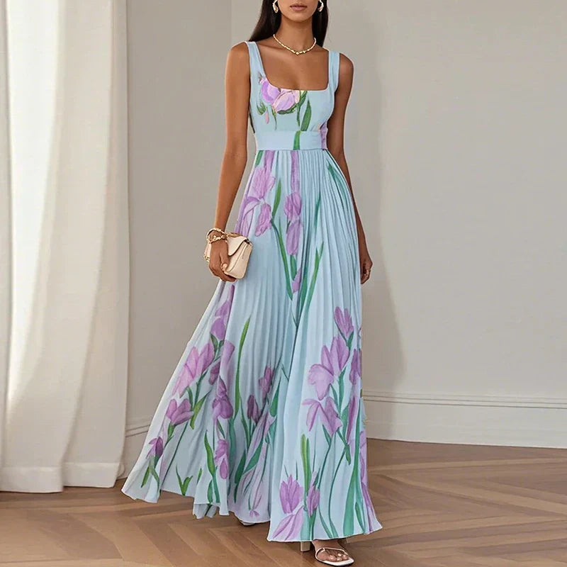 Clara - Elegant blommig långklänning