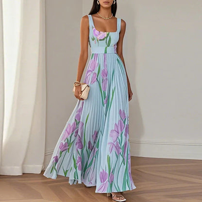 Clara - Elegant blommig långklänning