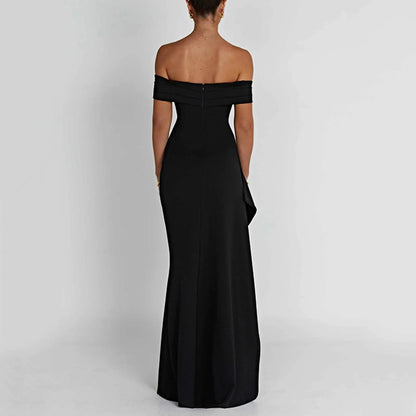 LunaVale™ – Off-Shoulder Slit Gown
