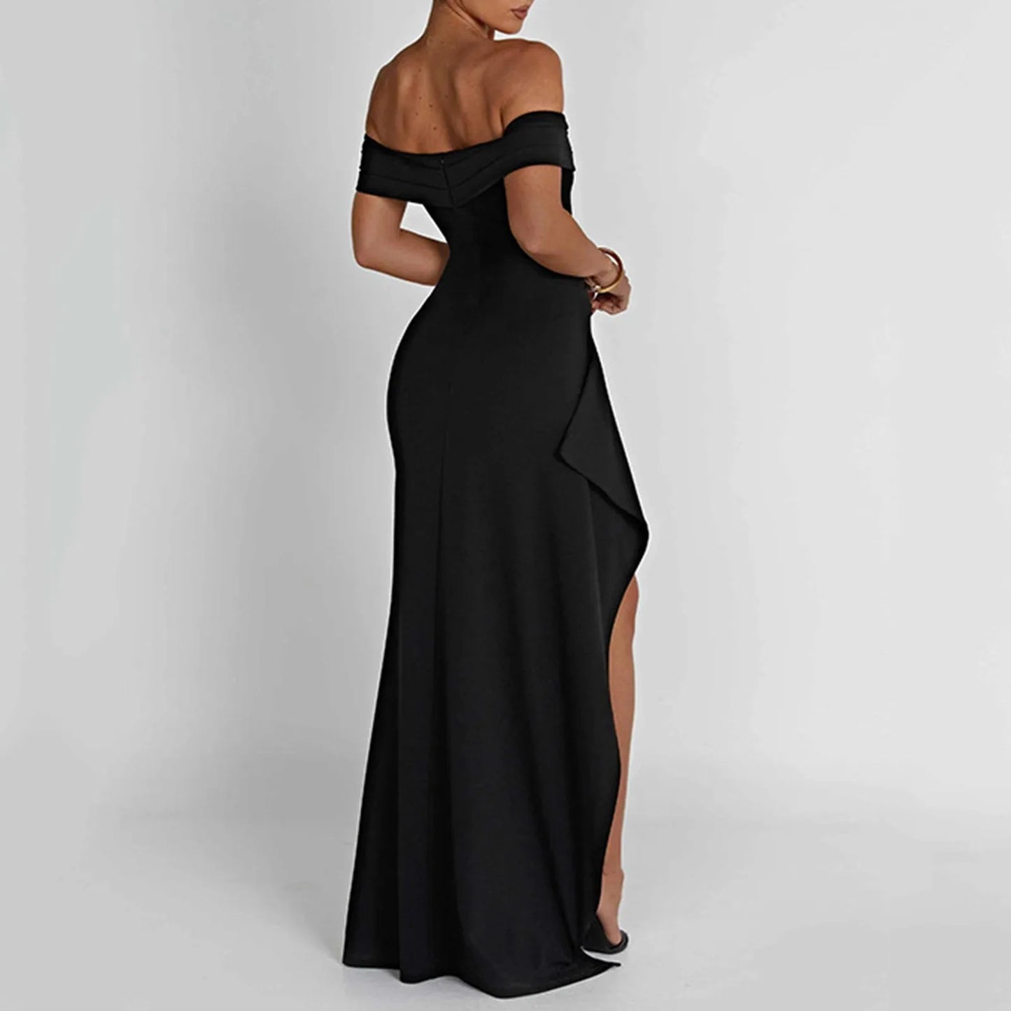 LunaVale™ – Off-Shoulder Slit Gown