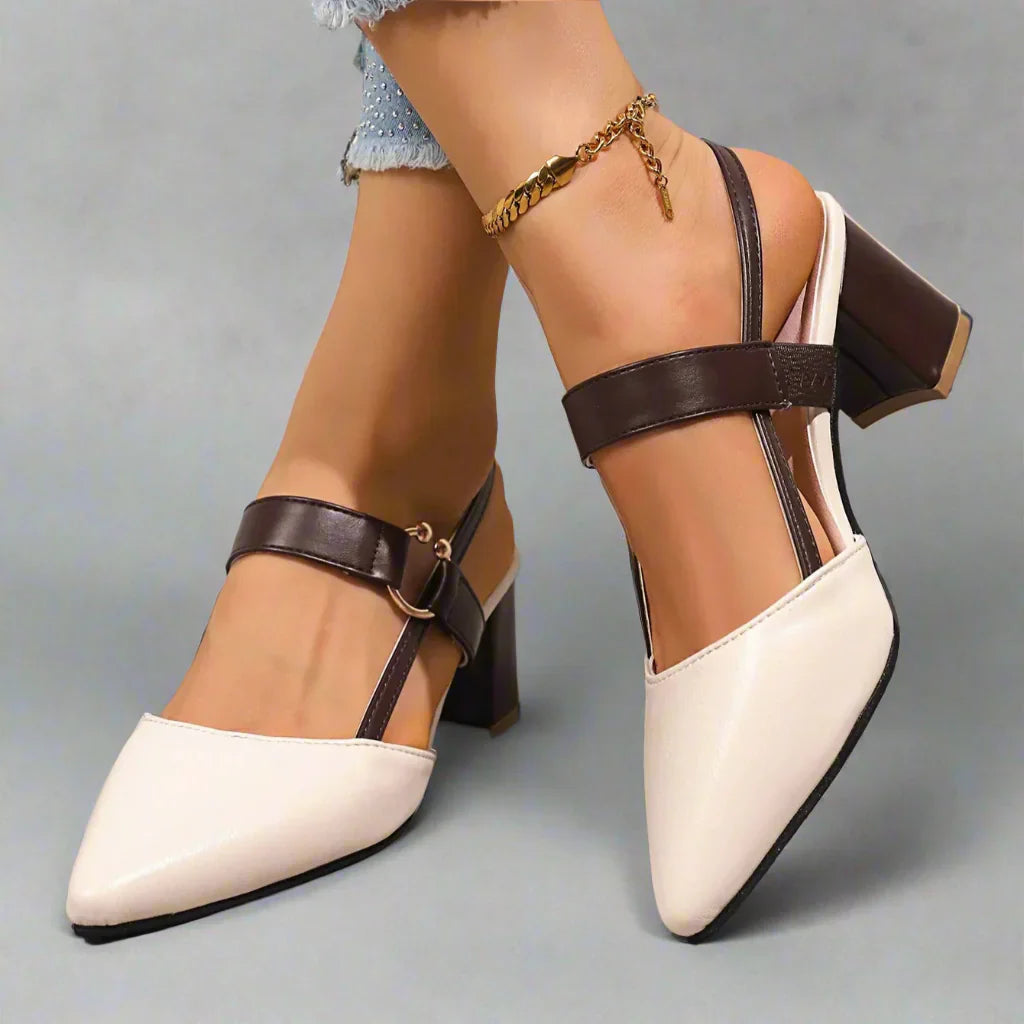 Malivé™ Leather Ring Slingback Heels