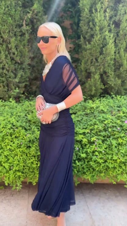 Avery - Elegant Blå Klänning