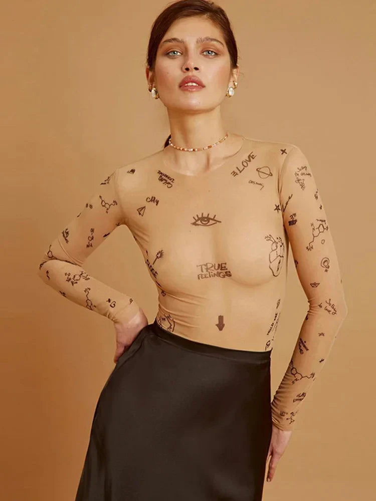 JANELLA™ – Modern mönstrad meshbody
