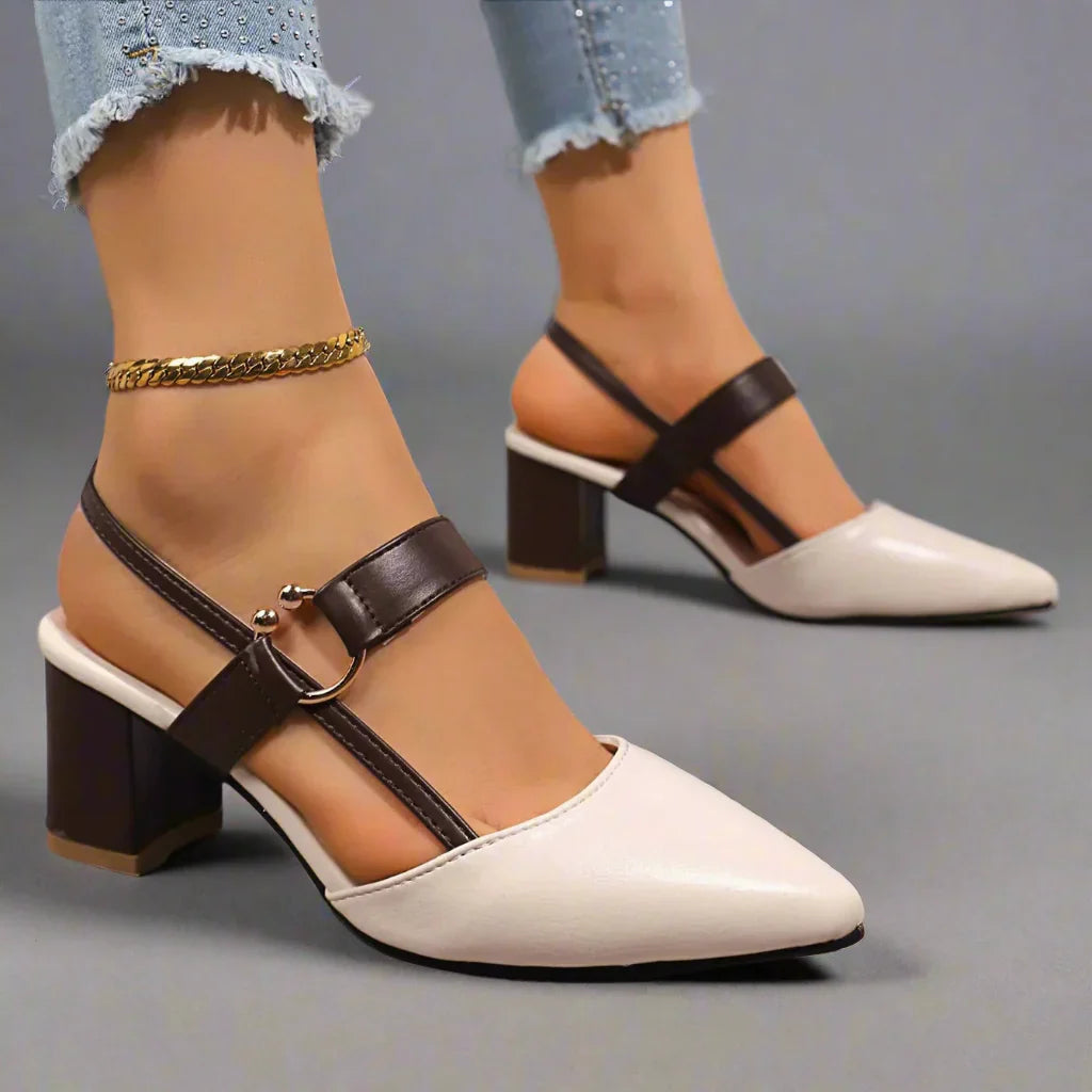 Malivé™ Leather Ring Slingback Heels