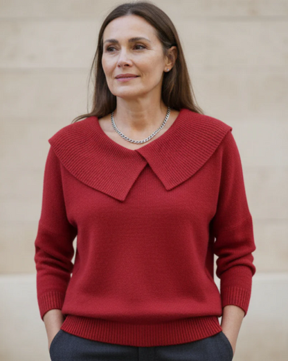 HarborRue™ – Folded Collar Knit Top