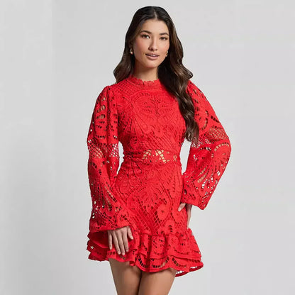 Lilly - Elegant Miniklänning Med Standkrage
