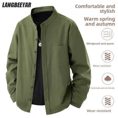 Lindhavn™ – Men's Shirt in Pure Mandarin Texture