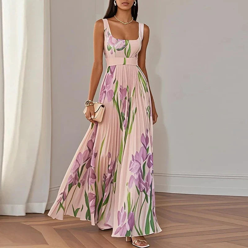 Clara - Elegant blommig långklänning