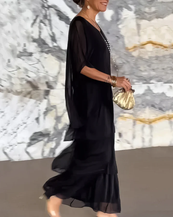 Mila - Elegant Böljande Maxiklänning