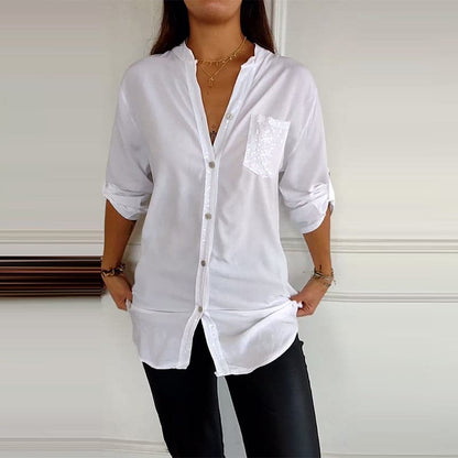 DANICA™ - Blus med paljettdetaljer