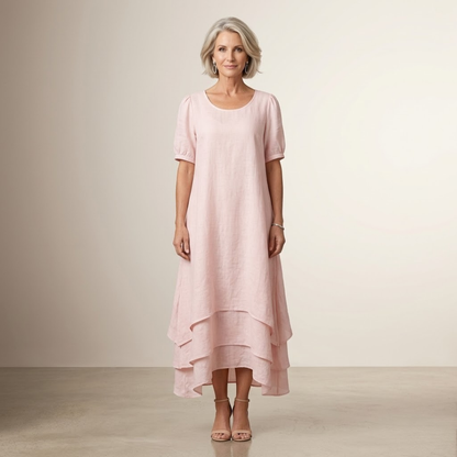 Rose - Böljande Layered Maxiklänning