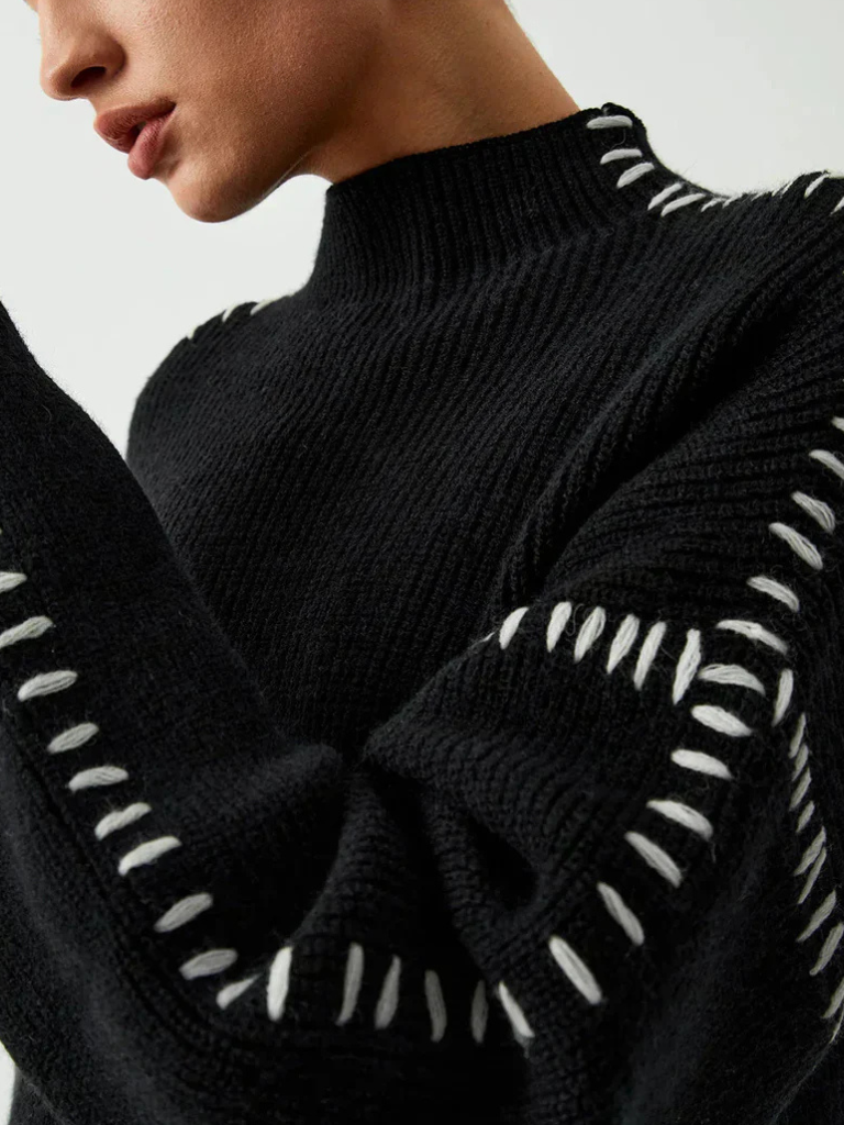 Barbara™ Cozy Ribbed Mock-Neck Sweater