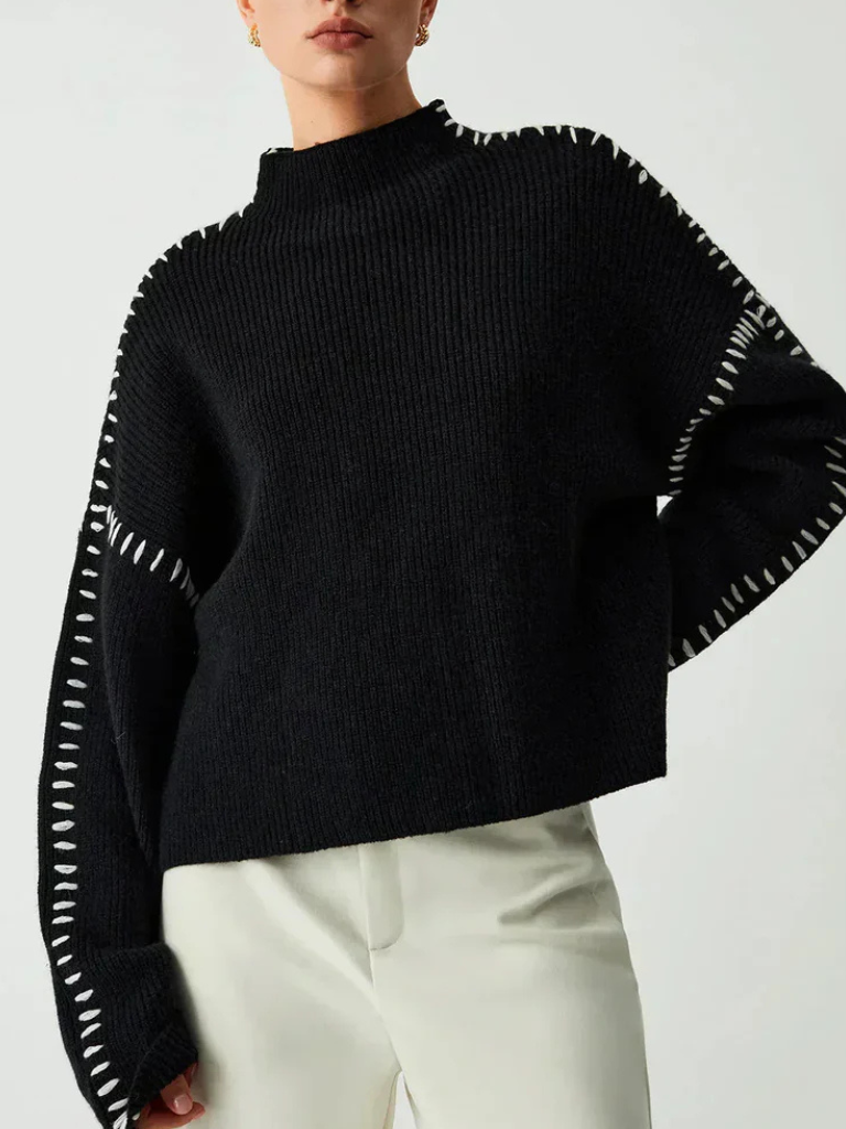 Barbara™ Cozy Ribbed Mock-Neck Sweater