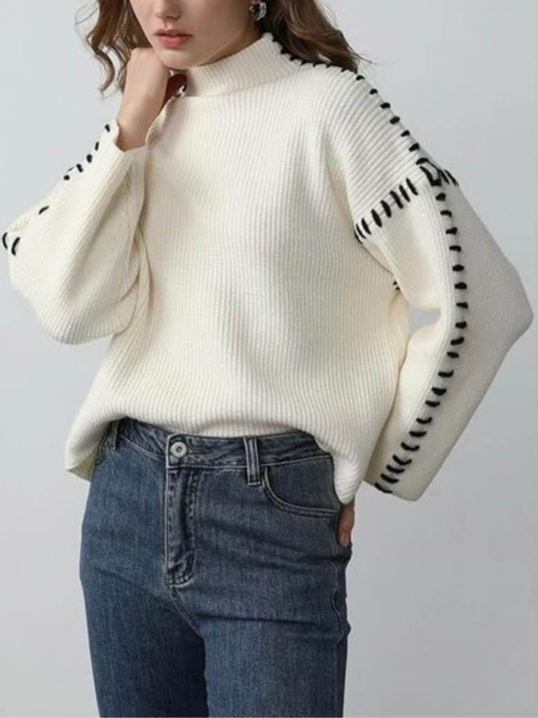 Barbara™ Cozy Ribbed Mock-Neck Sweater