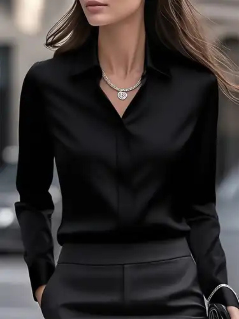 Charlotte™ Satin Drape Lapel Blouse