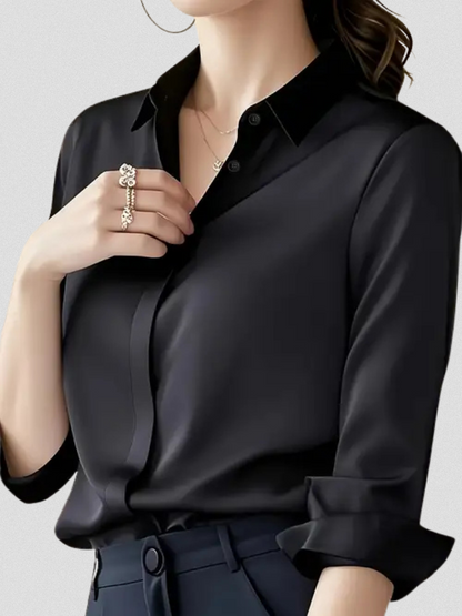 Charlotte™ Satin Drape Lapel Blouse