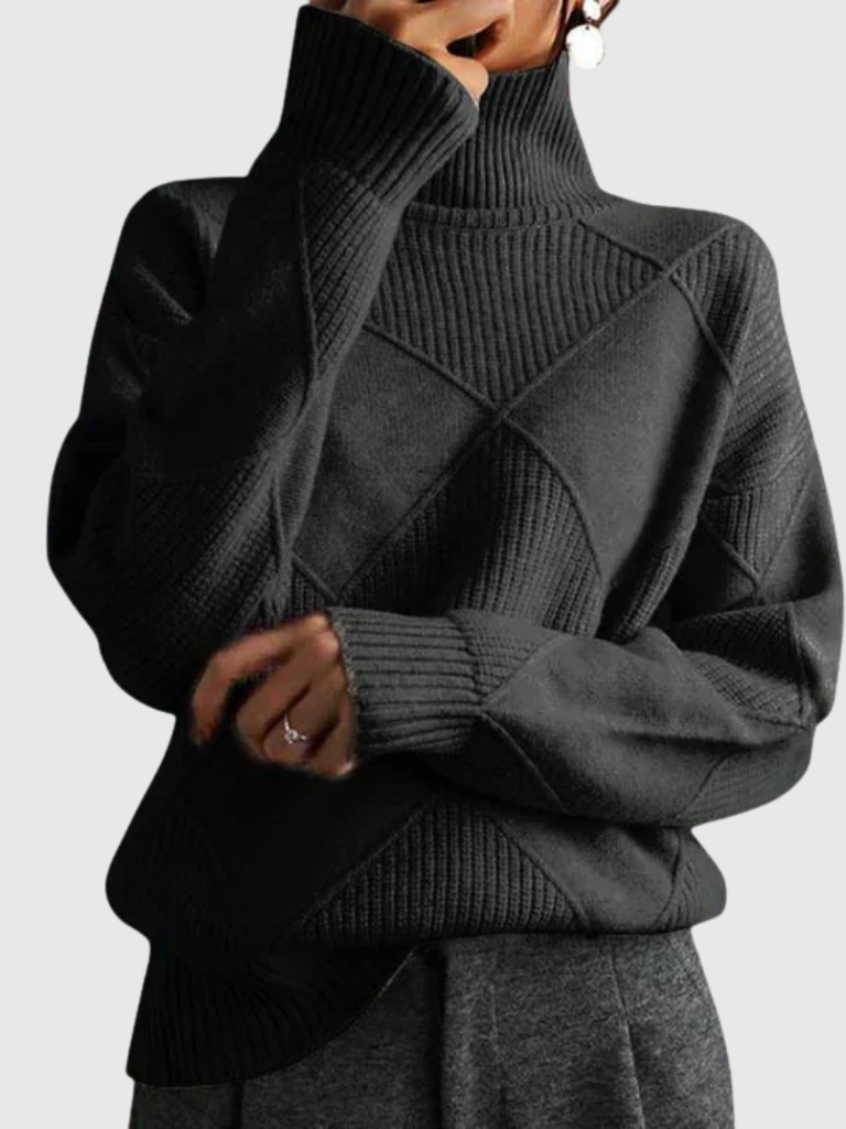 Kalyra™ Cozy Textured High-Neck Sweater