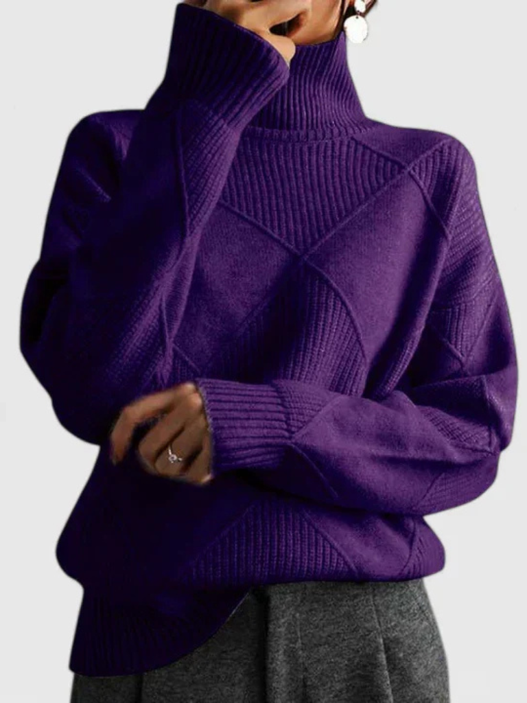 Kalyra™ Cozy Textured High-Neck Sweater