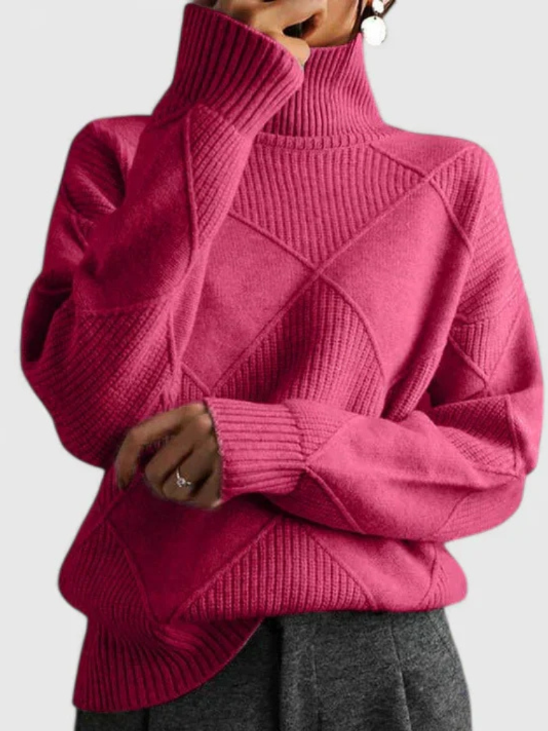 Kalyra™ Cozy Textured High-Neck Sweater