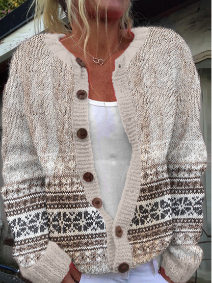 Eleanor™ Cozy Fair Isle Knit Cardigan