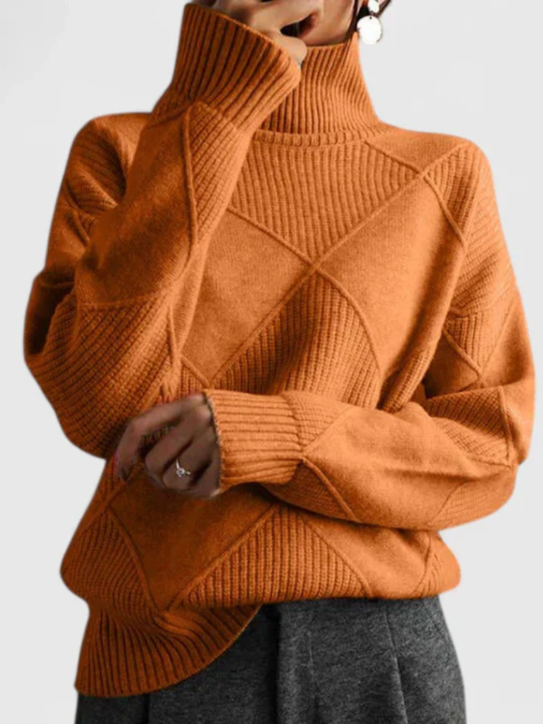Kalyra™ Cozy Textured High-Neck Sweater