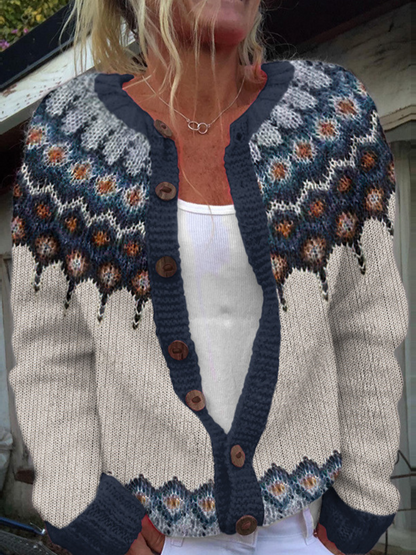 Eleanor™ Cozy Fair Isle Knit Cardigan