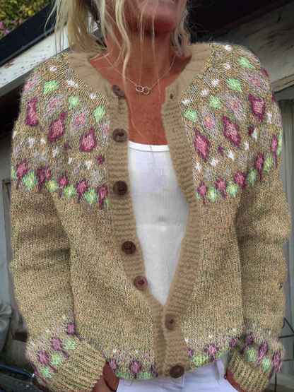 Eleanor™ Cozy Fair Isle Knit Cardigan