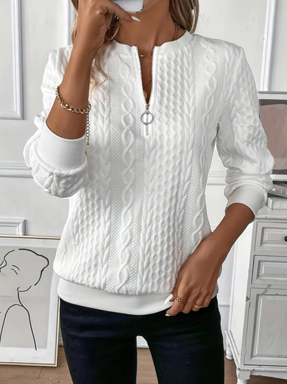 Sloane™ Cozy Cable Zip Knit Sweater