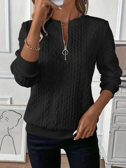 Sloane™ Cozy Cable Zip Knit Sweater