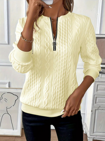 Sloane™ Cozy Cable Zip Knit Sweater