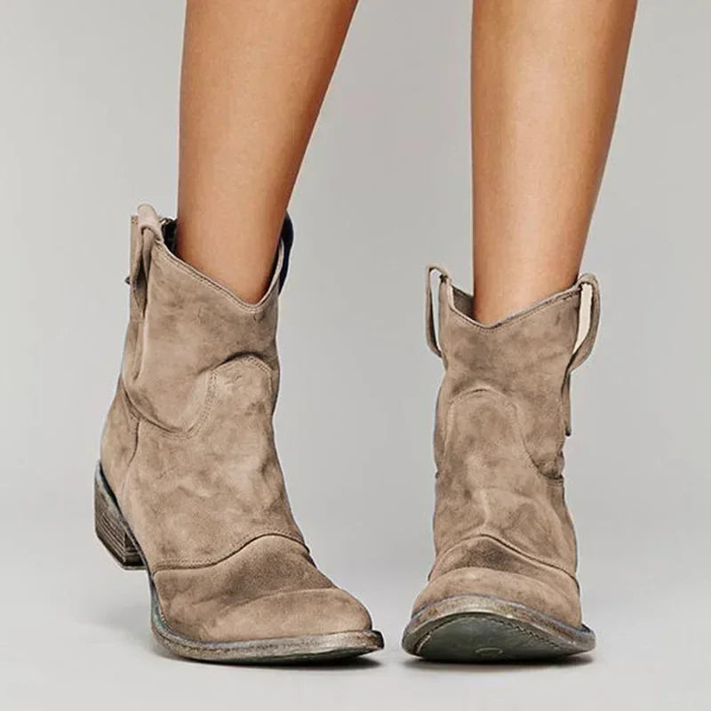 Calyssia™ Vintage Cowboy Ankle Boots