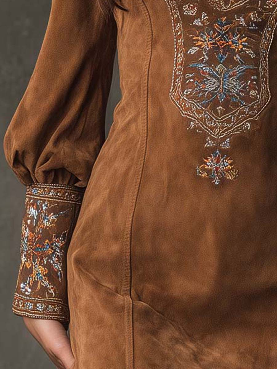 Aurelia™ – Embroidered Boho Mini Dress